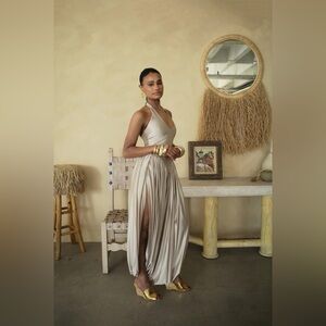 Delfi Collective Chic Cream Halter Jumpsuit